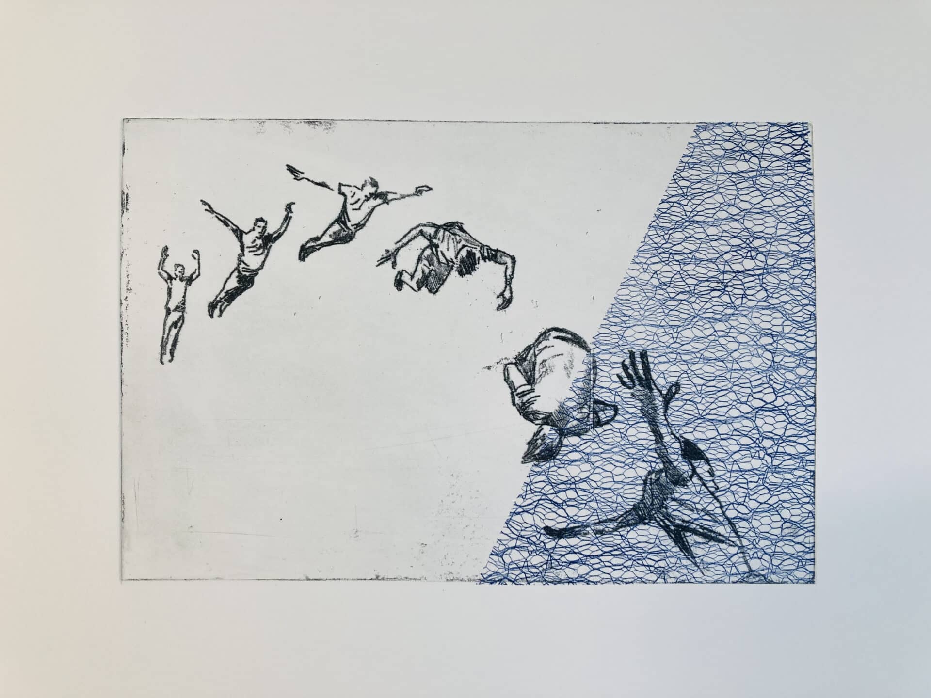 Into The Blue, etching, 2022